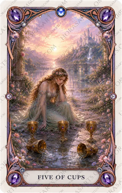 ไพ่ Five of Cups