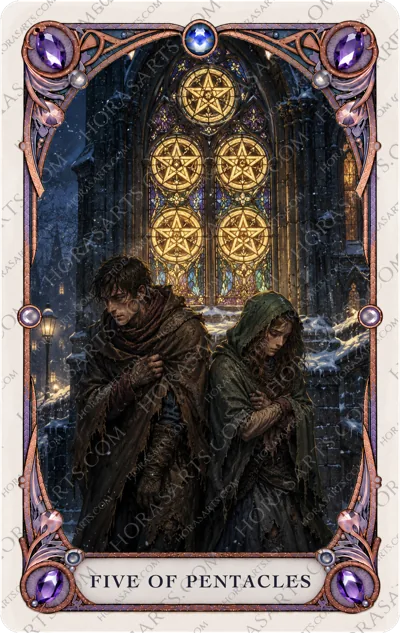 ไพ่ Five of Pentacles