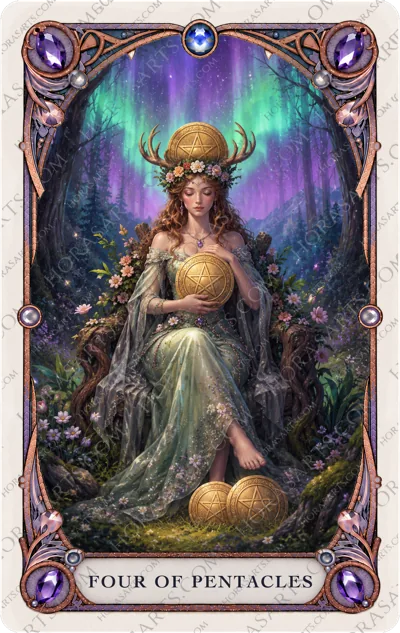 ไพ่ Four of Pentacles