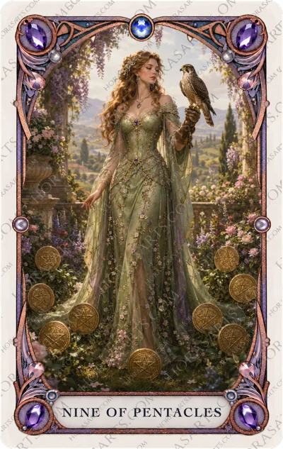 ไพ่ Nine of Pentacles
