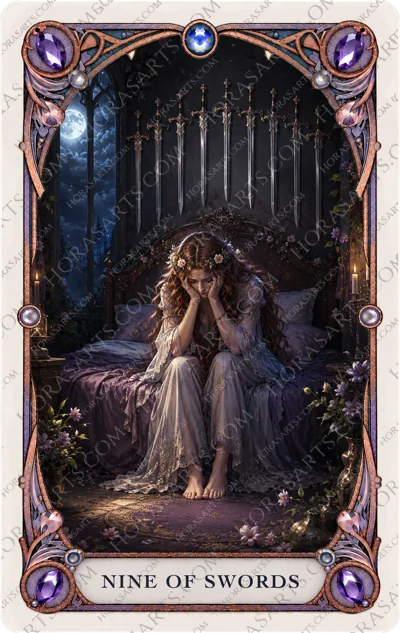 ไพ่ Nine of Swords