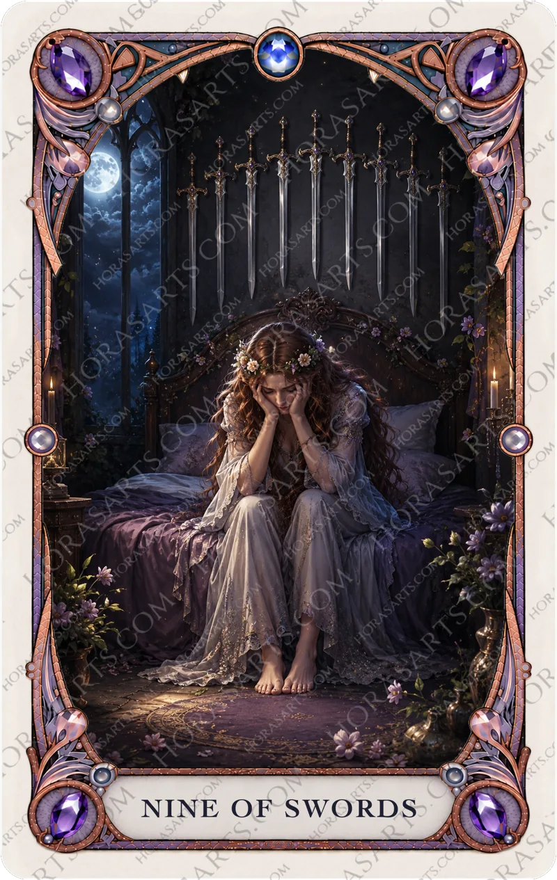 ไพ่ Nine of Swords