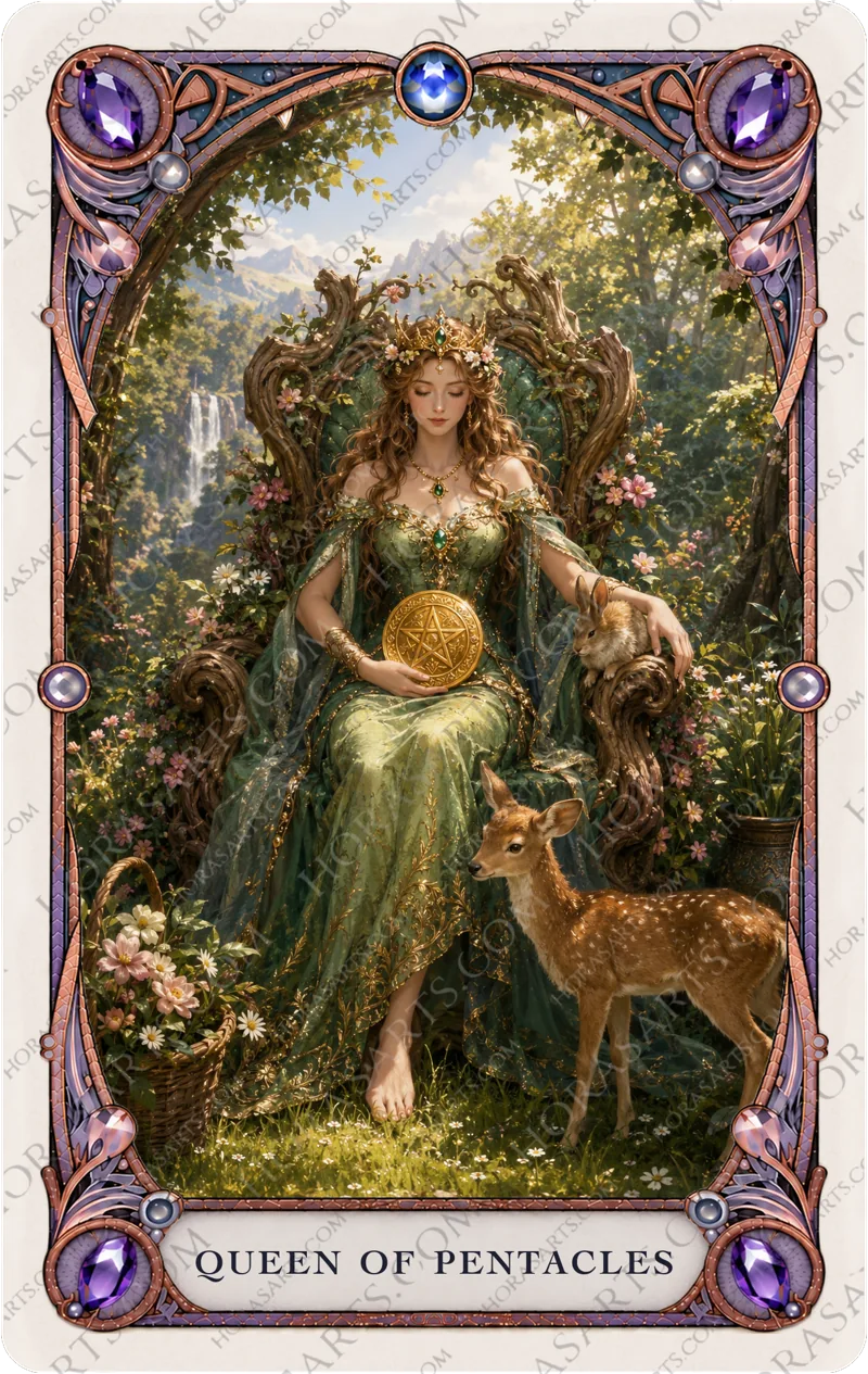 ไพ่ Queen of Pentacles