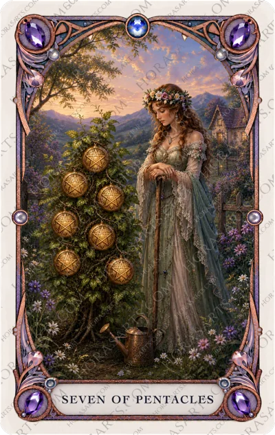 ไพ่ Seven of Pentacles