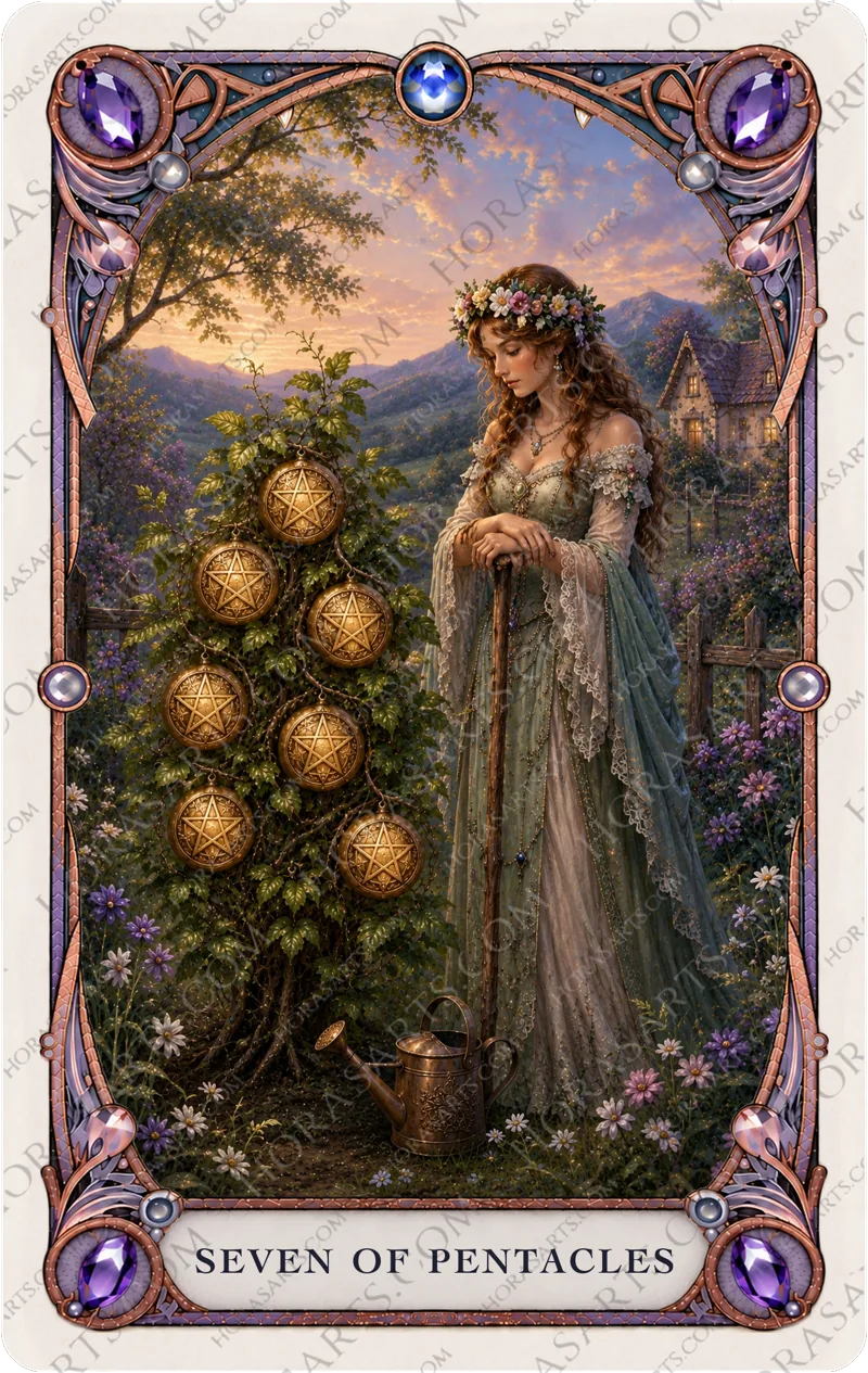 ไพ่ Seven of Pentacles