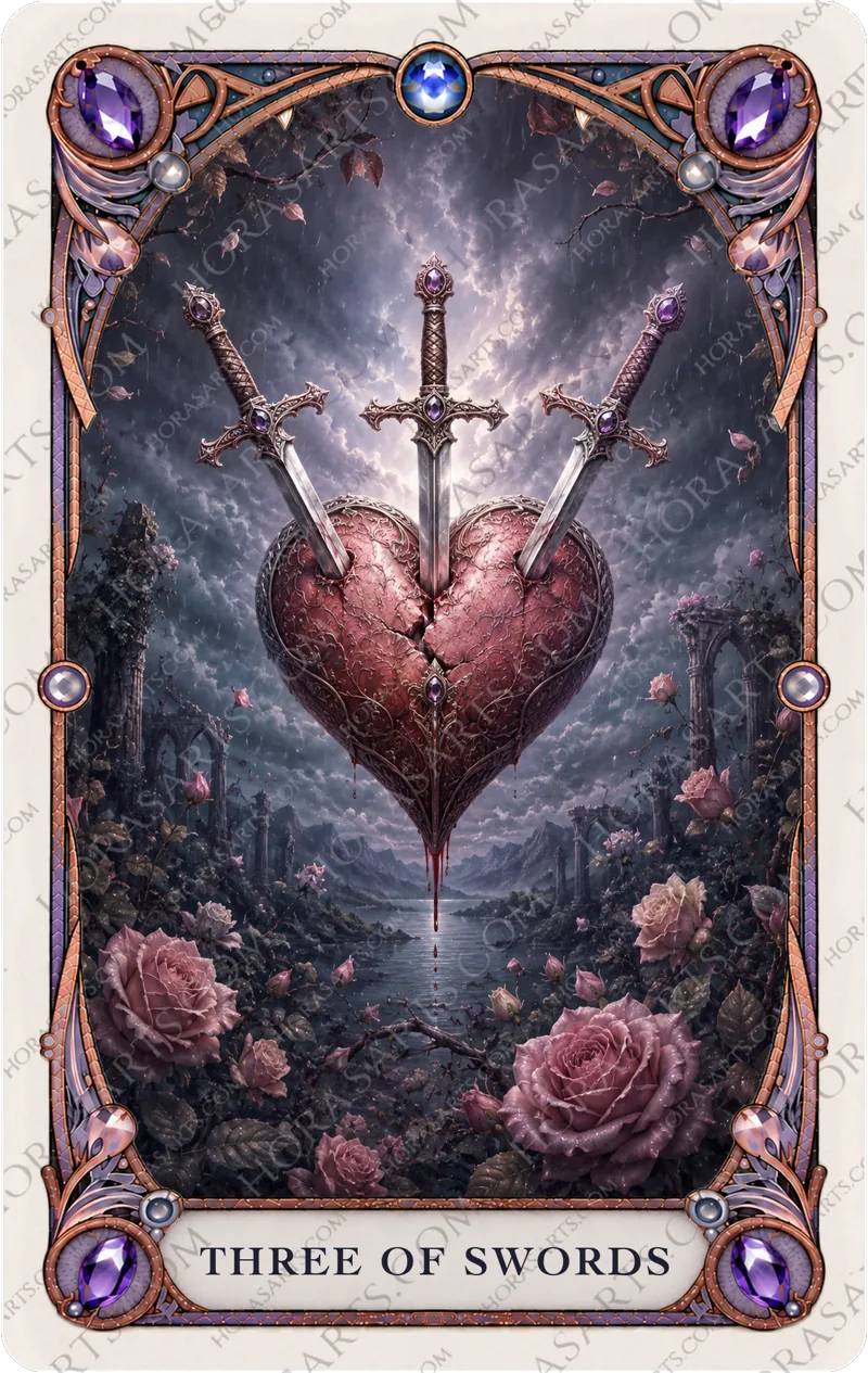 ไพ่ Three of Swords