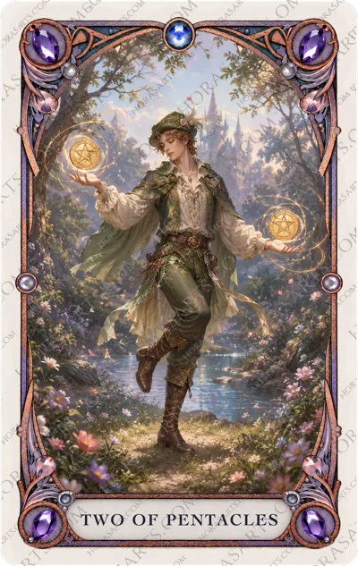 ไพ่ Two of Pentacles